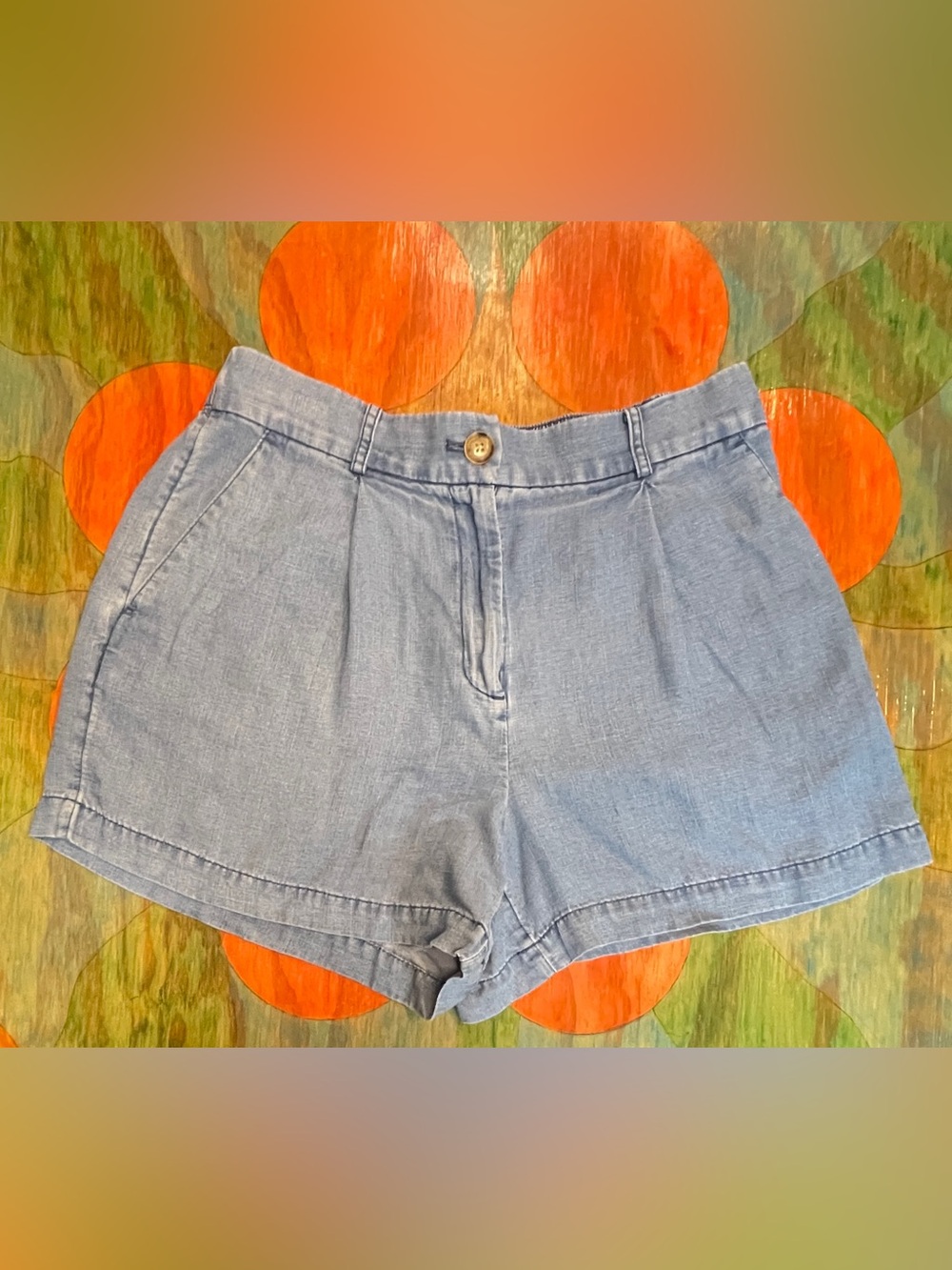 LOFT Womens Blue Shorts Size 6 Elastic Waist Casual Lyocell Linen Polyester Pull